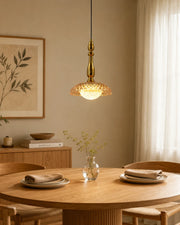 The Heirloom Cut-Glass Pendant Light - Amber