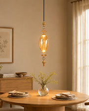 Teardrop-shaped Diffuser Pendant Light - Amber