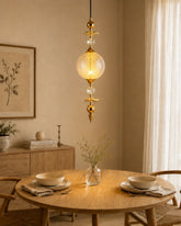 The Spindle Drop Textured Glass Pendant Light - Smoke 