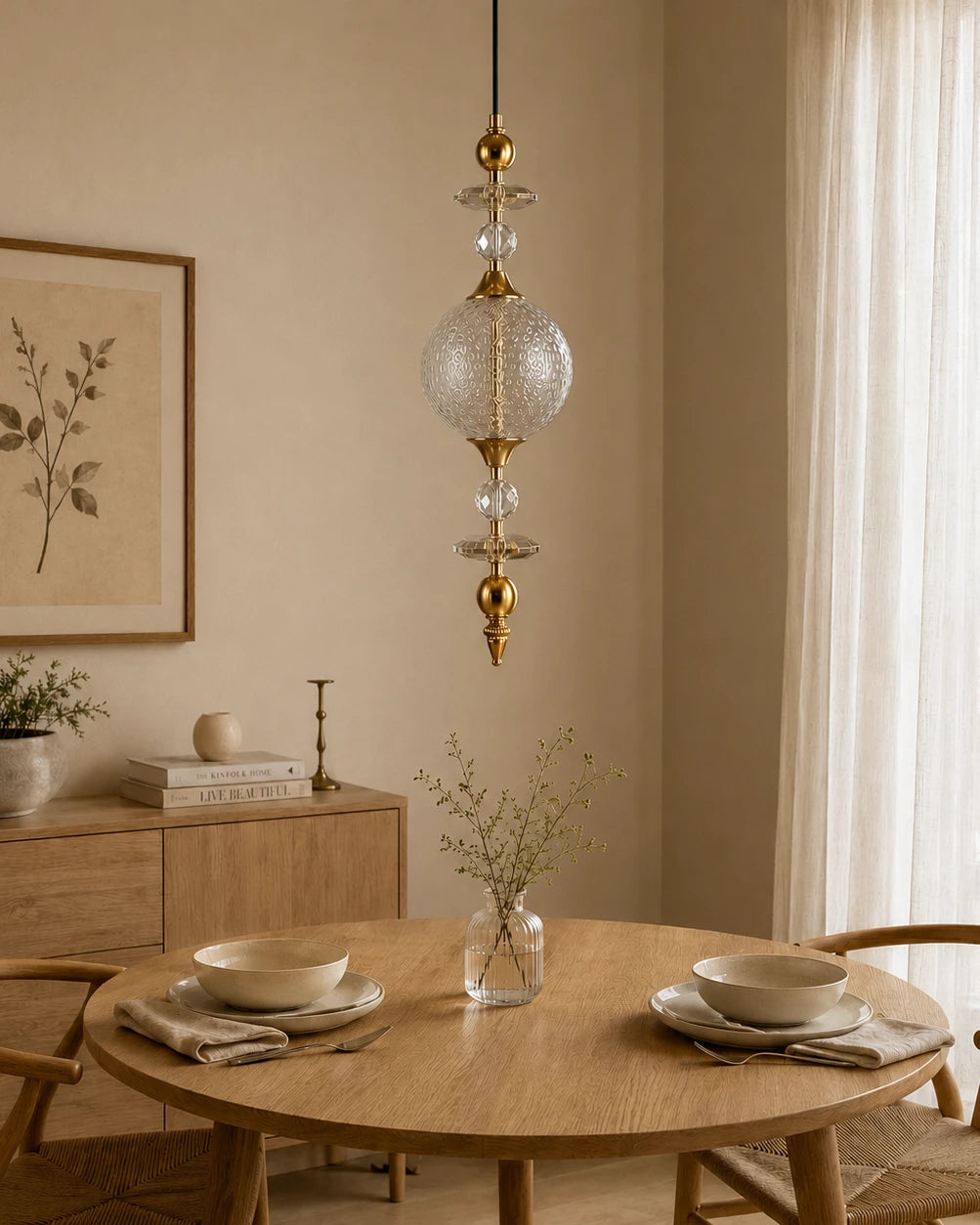 The Spindle Drop Textured Glass Pendant Light - Smoke