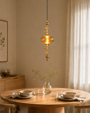 The Aalto Fluted Glass Pendant Light - Amber