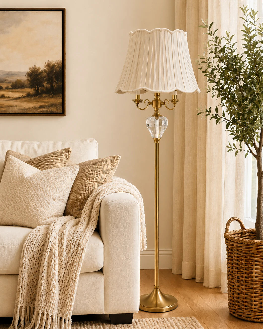 The Versailles Crystal Candelabra Floor Lamp