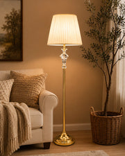 The Kensington Brass & Crystal Floor Lamp