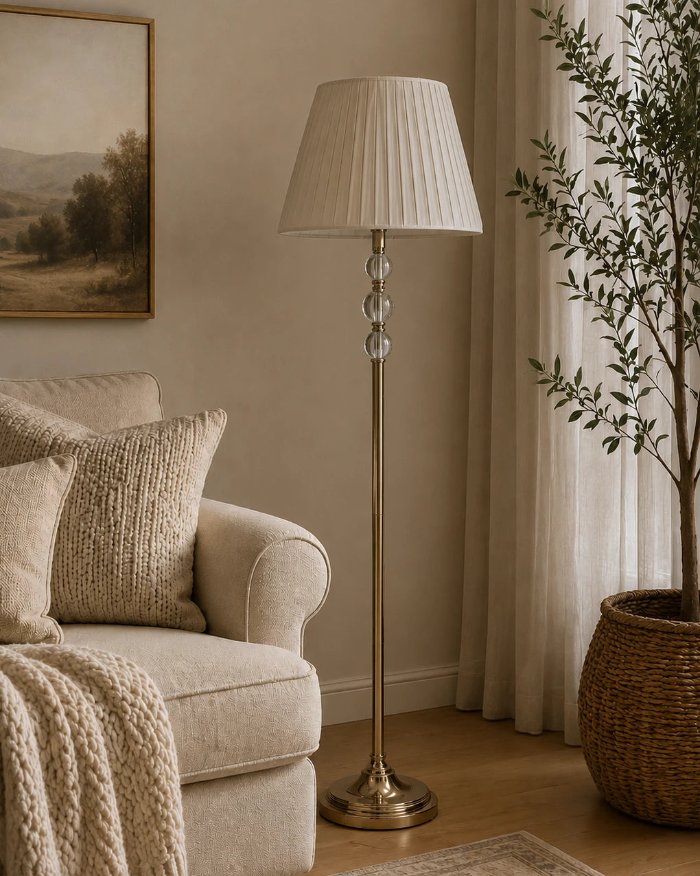 The Clarisse Stacked Crystal Floor Lamp 