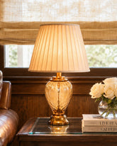 Amber Textured Glass Table Lamp 