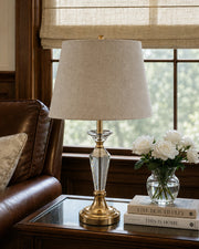 Crystal & Brass Faceted Table Lamp