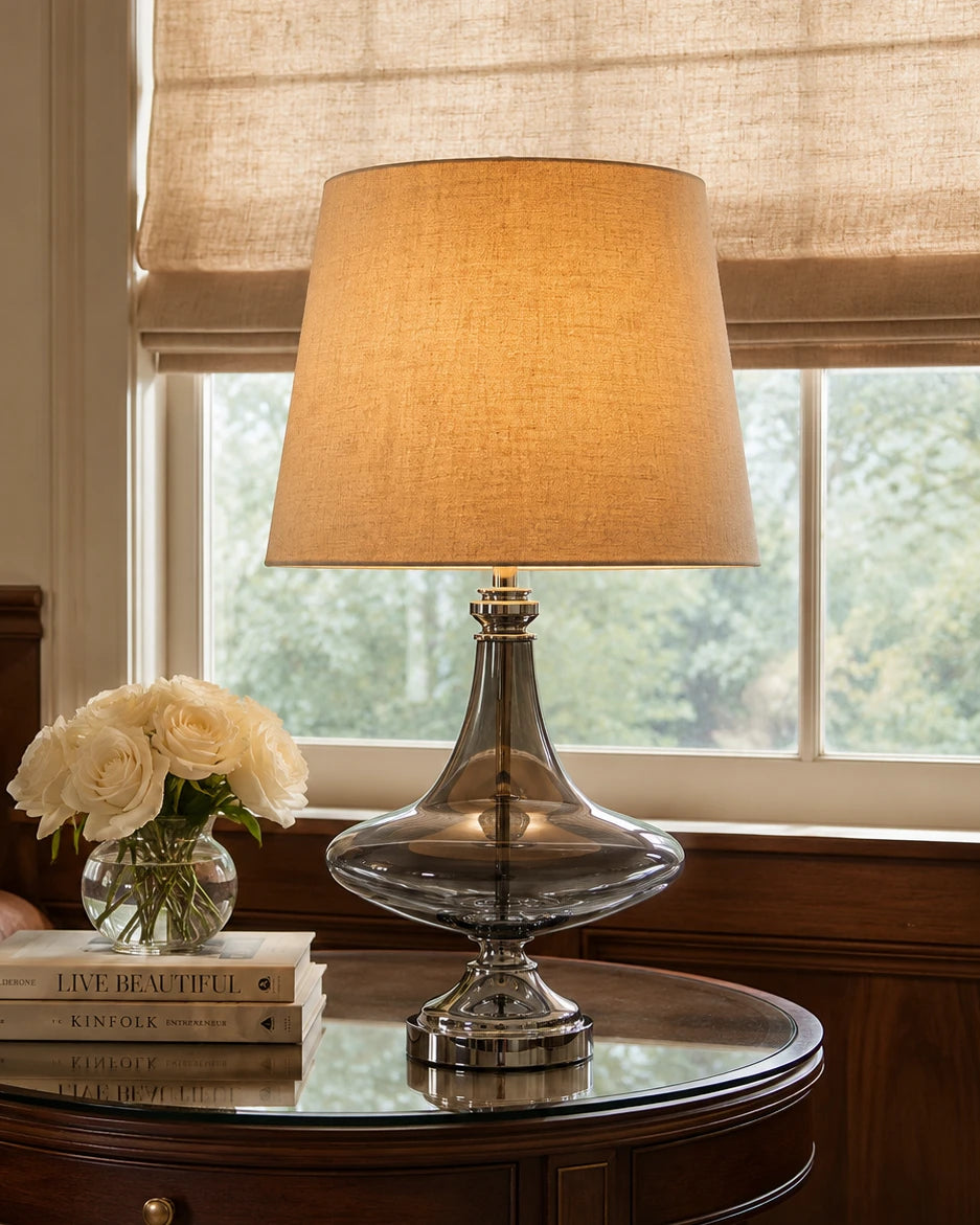 Hollis Teardrop Glass Table Lamp