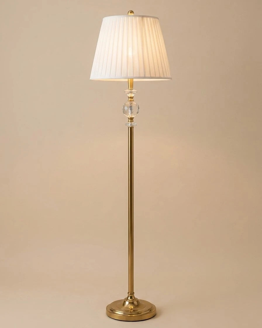 The Solstice Crystal & Brass Floor Lamp 