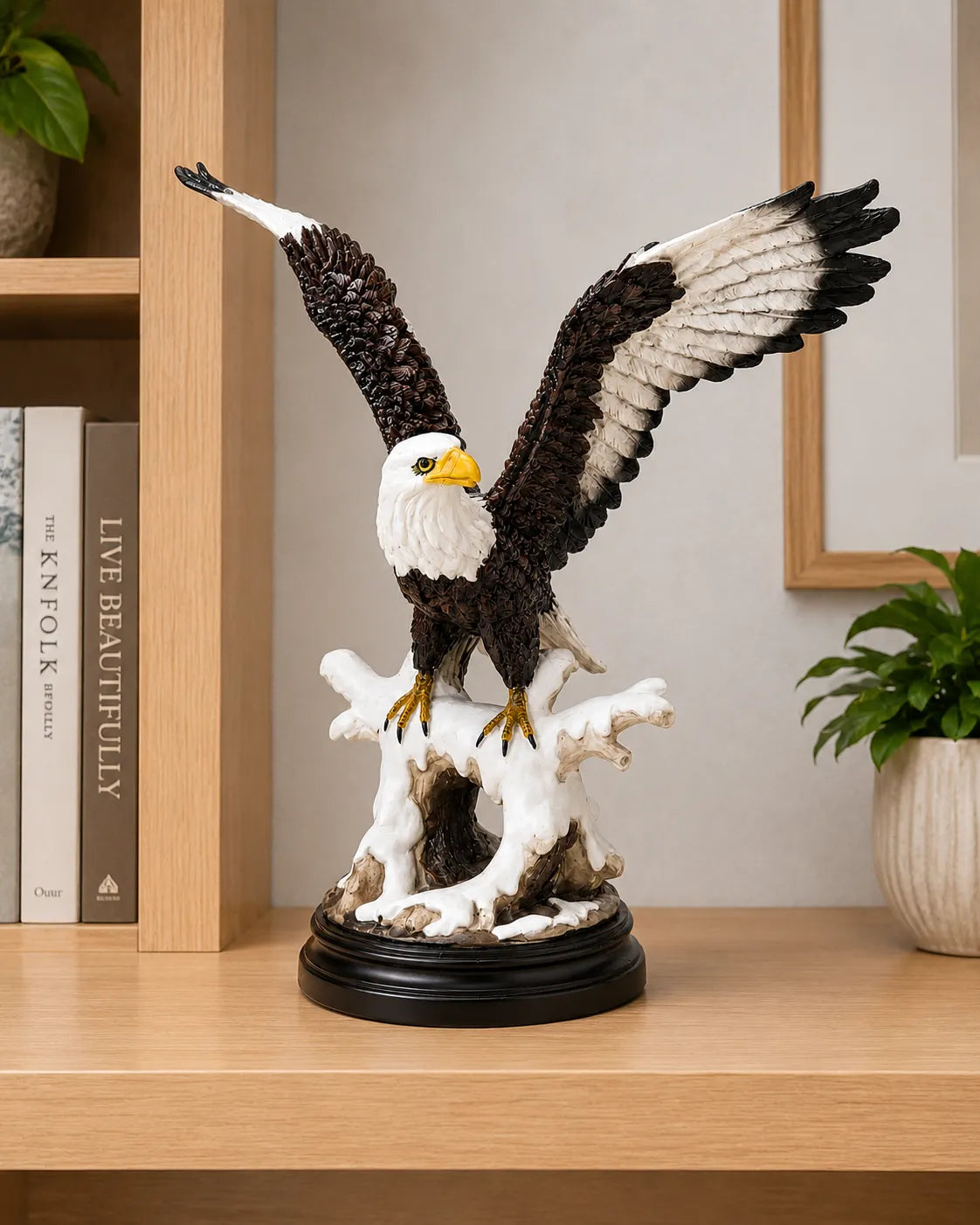 Winter Perch Decorative Eagle Figurine
