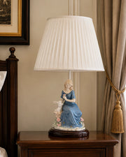 Spring's Gentle Companion Lady Figurine Lamp