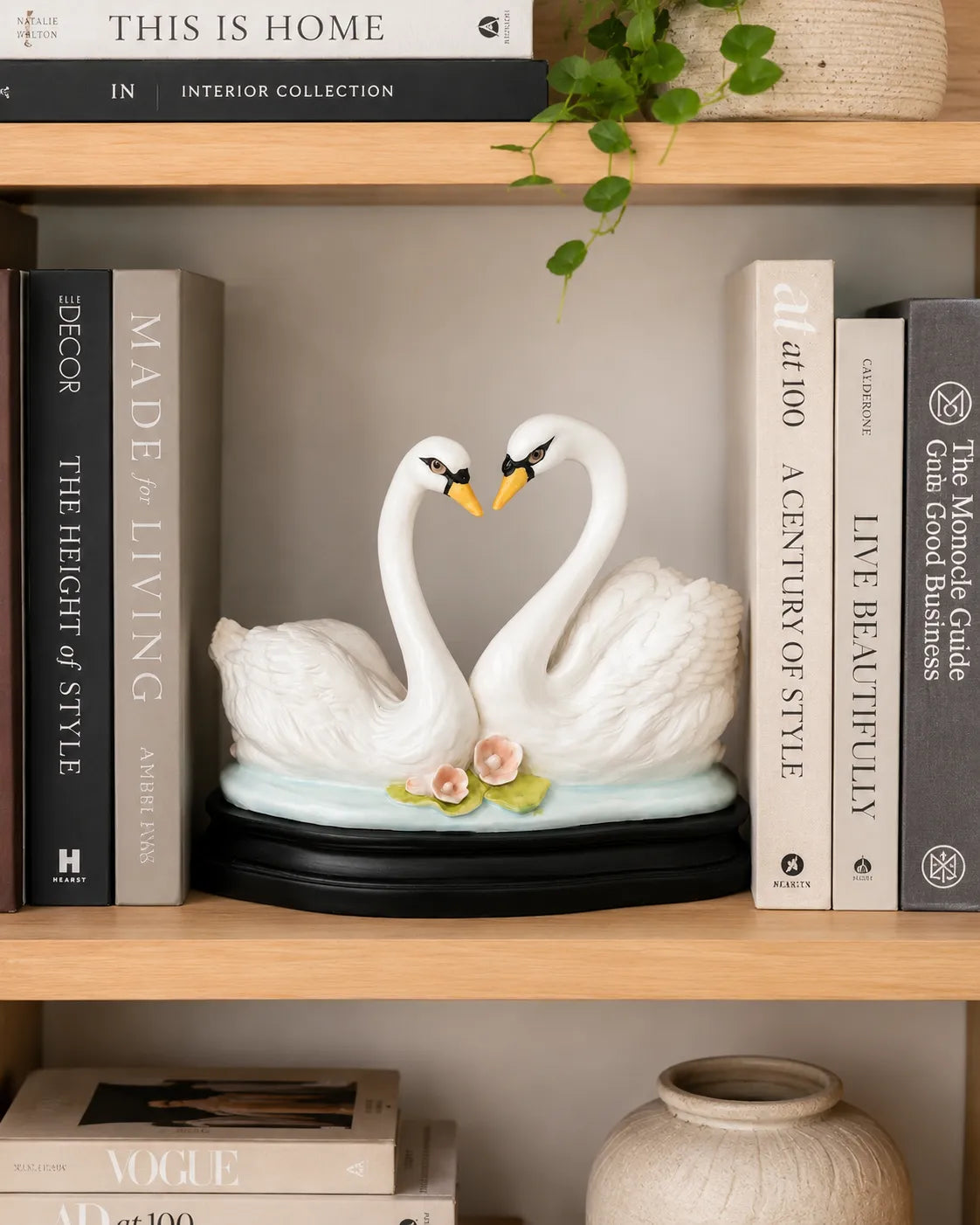 Swan Love Heart Decorative Figurine
