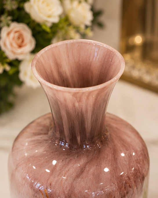 Blush Bloom Art Glass Vase 