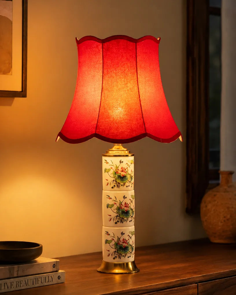 Lotus Harmony Ceramic Table Lamp