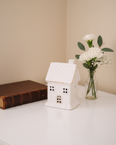 White Serenity Cottage Tealight Holder & Sculpture 