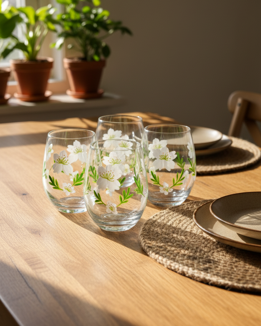 Blossom Serenity Drinking Glass - Set Of 6 