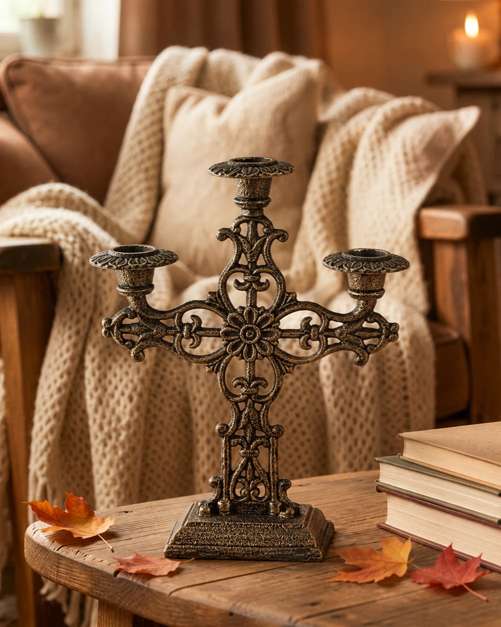 Lattice - Cast Iron 3 Arm Candelabra 