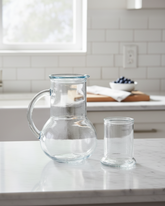 Clear Glass Jug with Tumbler Lid 