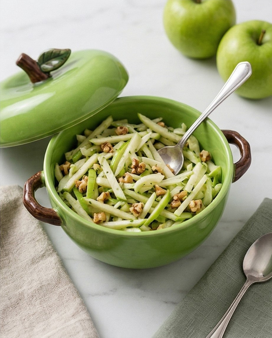 Green Apple Ceramic Casserole With Lid - 3 Ltr 