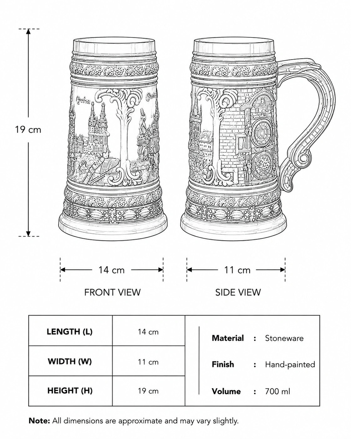 Prague Heritage - Vintage Stein Beer Mug 