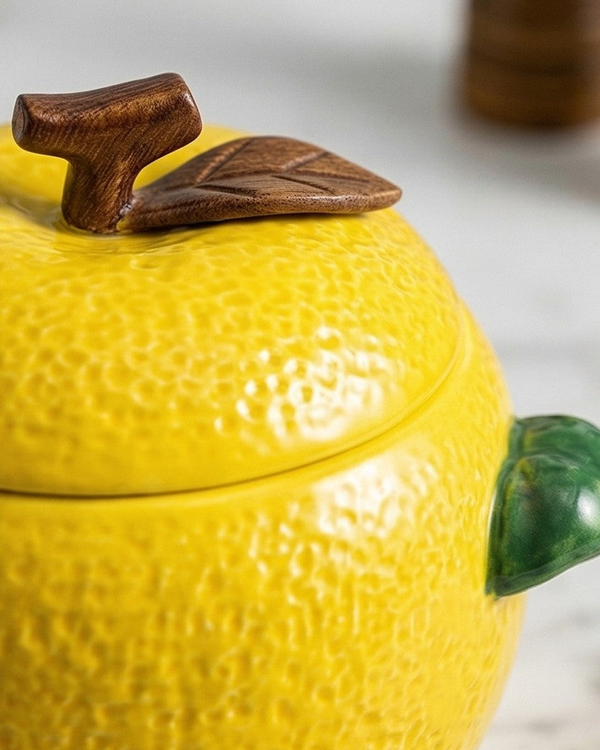 Lemon Ceramic Casserole With Lid - 3.2 Ltr 