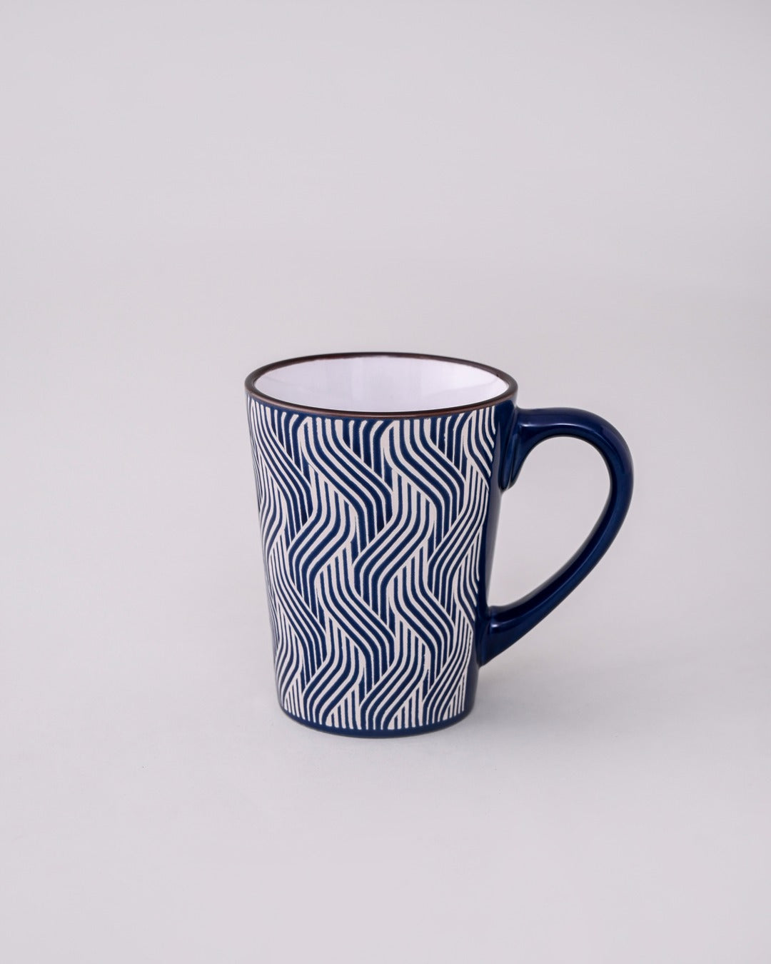 Serene Wave Ceramic Coffee Mug - Set Of 4 