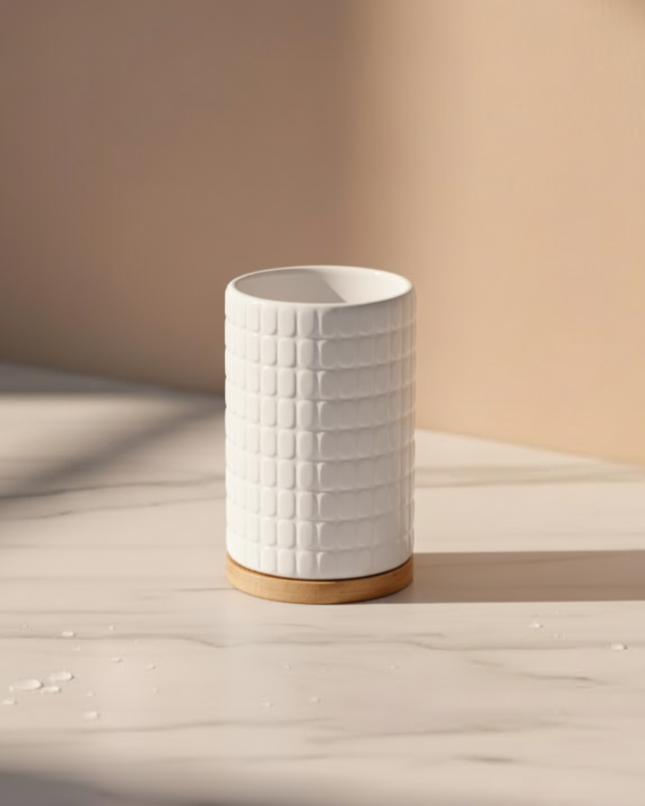 Urban Stone 3 Piece Bathroom Set - White 