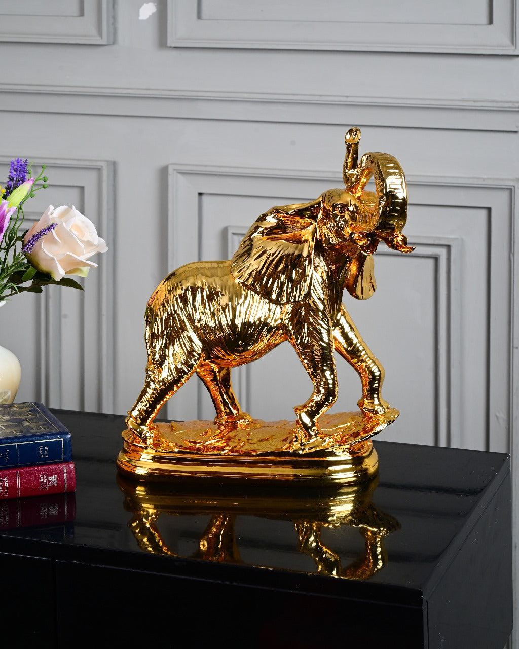 Majestic Golden Elephant Figurine 