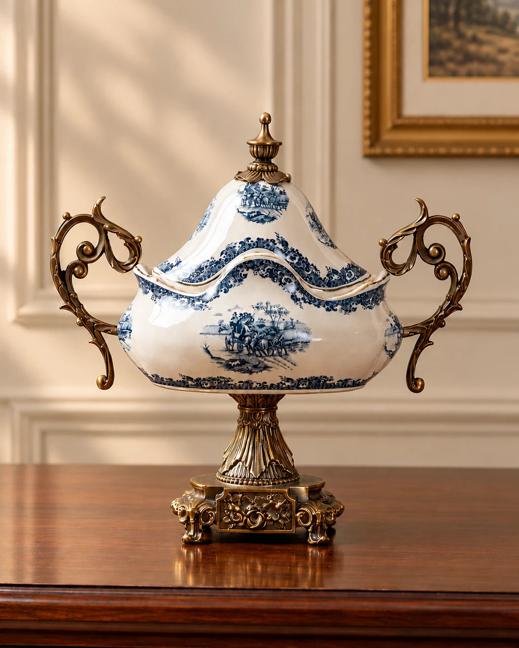 'Yorkshire' Victorian Ornamental Lidded Vase
