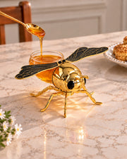 Bee-Shaped Honey Pot With Spoon '200 ML' - Black