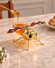 Bee-Shaped Honey Pot With Spoon '200 ML' - Multicolor