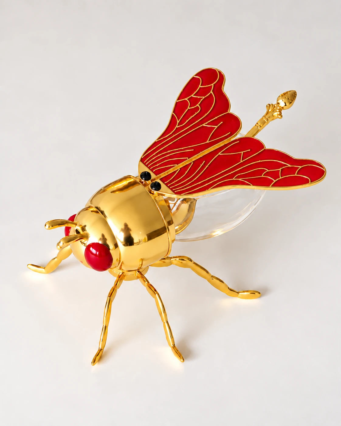 Bee-Shaped Honey Pot With Spoon '200 ML' - Red