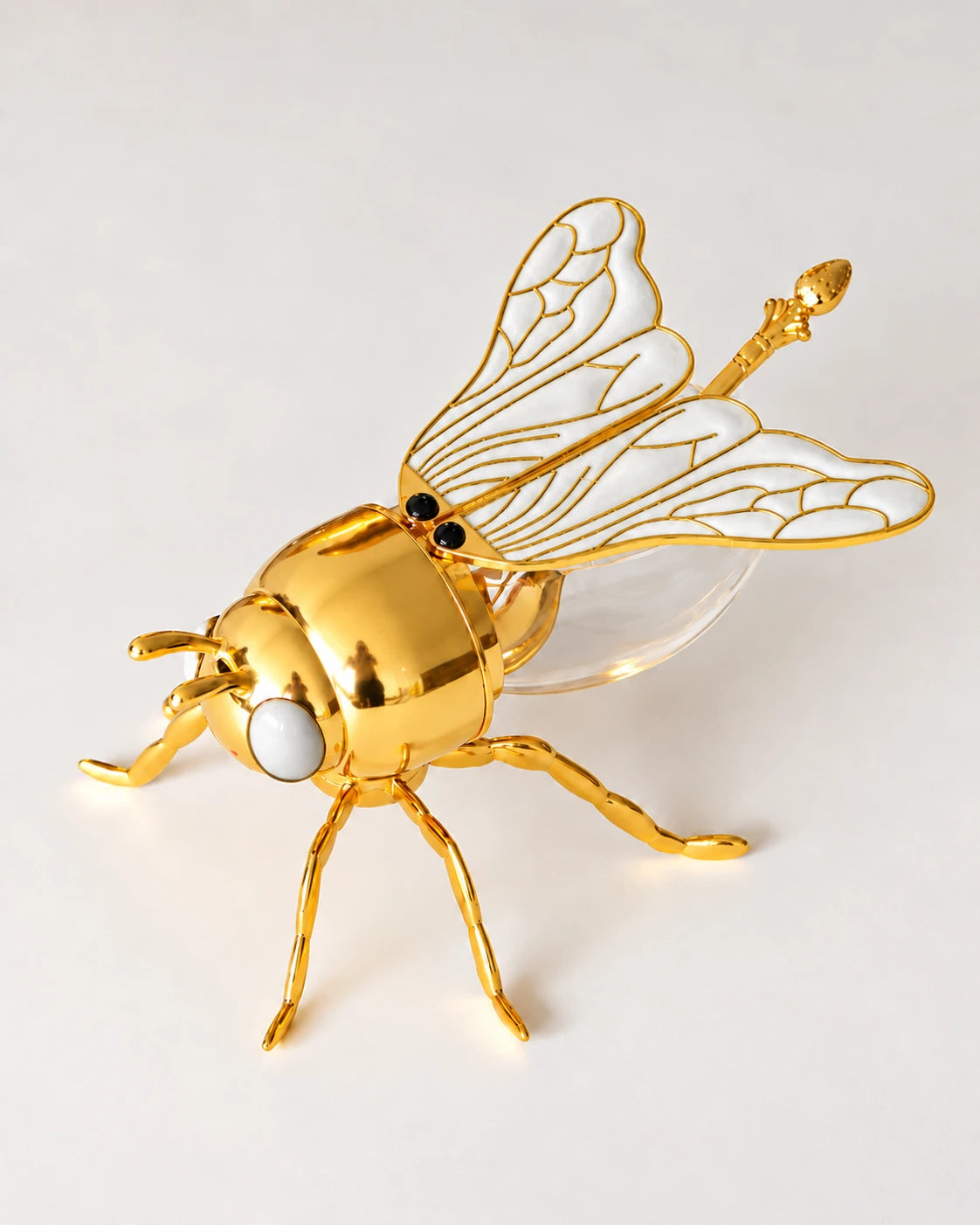 Bee-Shaped Honey Pot With Spoon '200 ML' - White