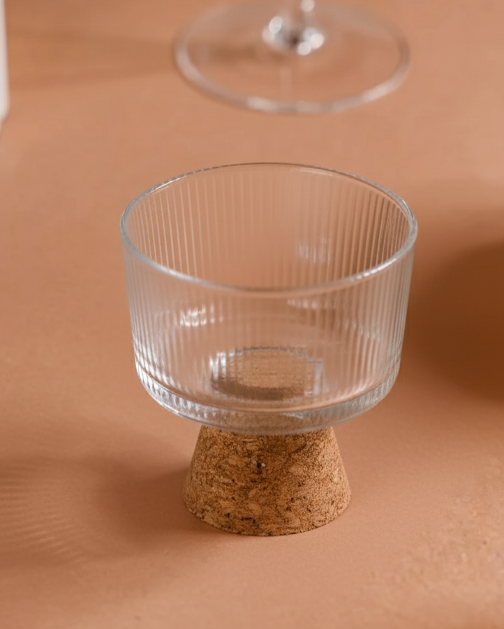 Cork Base Glass Dessert Bowl 