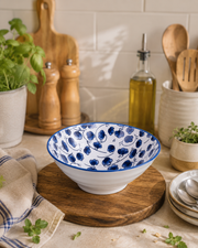 Indigo Blossom Serving Bowl