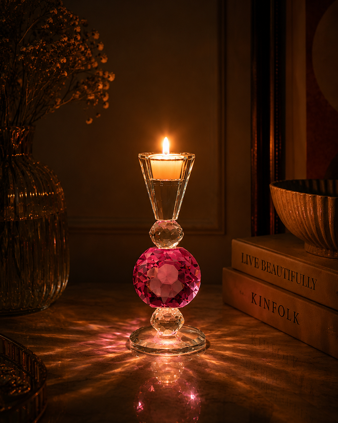 Aurora Gem Crystal Candle Holder