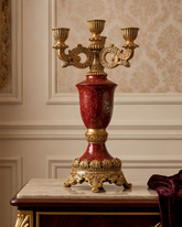 Crimson Blossom Heritage Candle Stand 