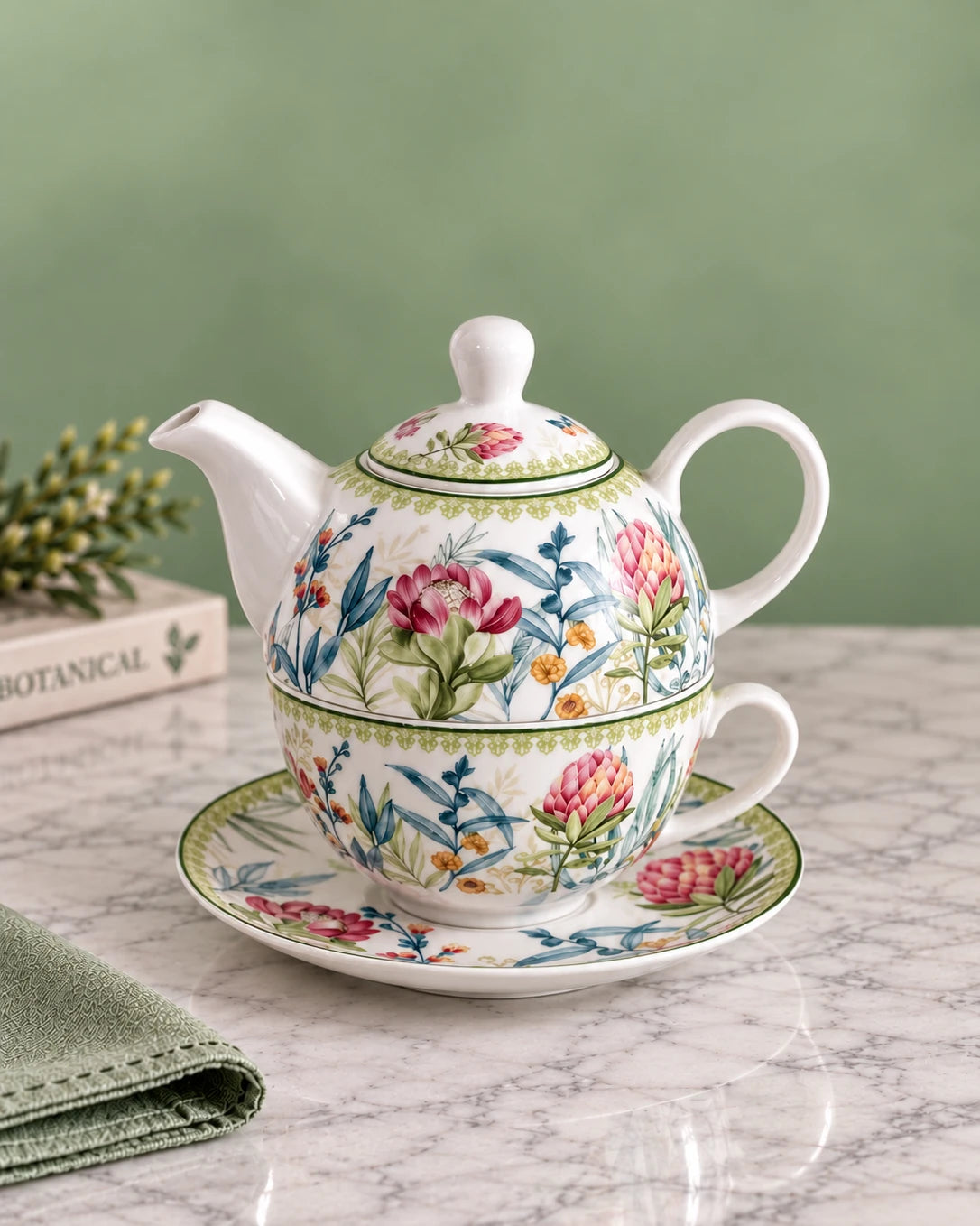 Country Botanical Tea for One Set