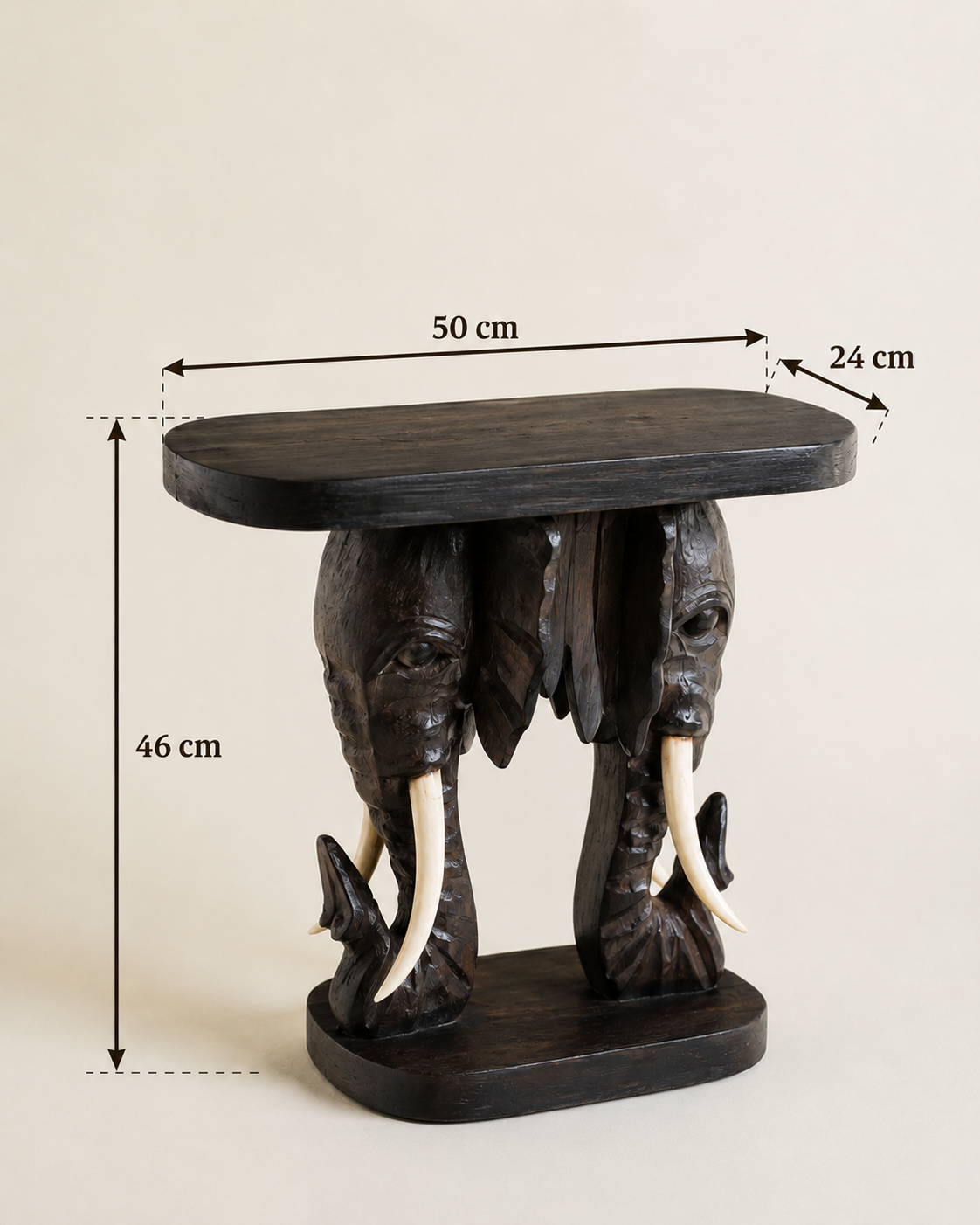 Royal Dual  Elephant Console Table - 46 Cm 
