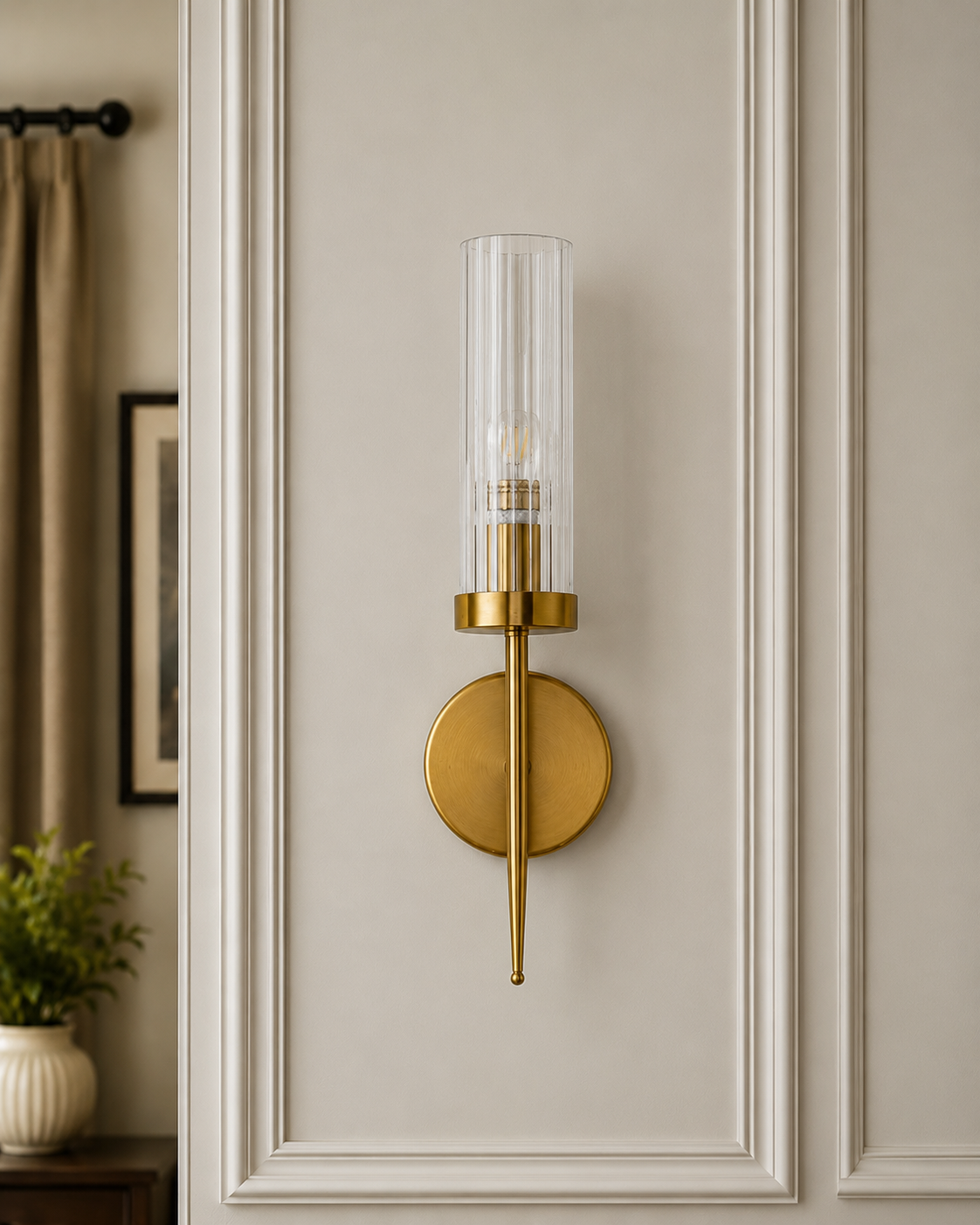 Glass Shade Wall Sconce Light 