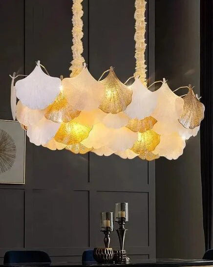 Ginkgo Leaf Rectangular Chandelier - The Decor Kart 