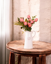 Crisp White 'Queen' Pitcher Vase - V 