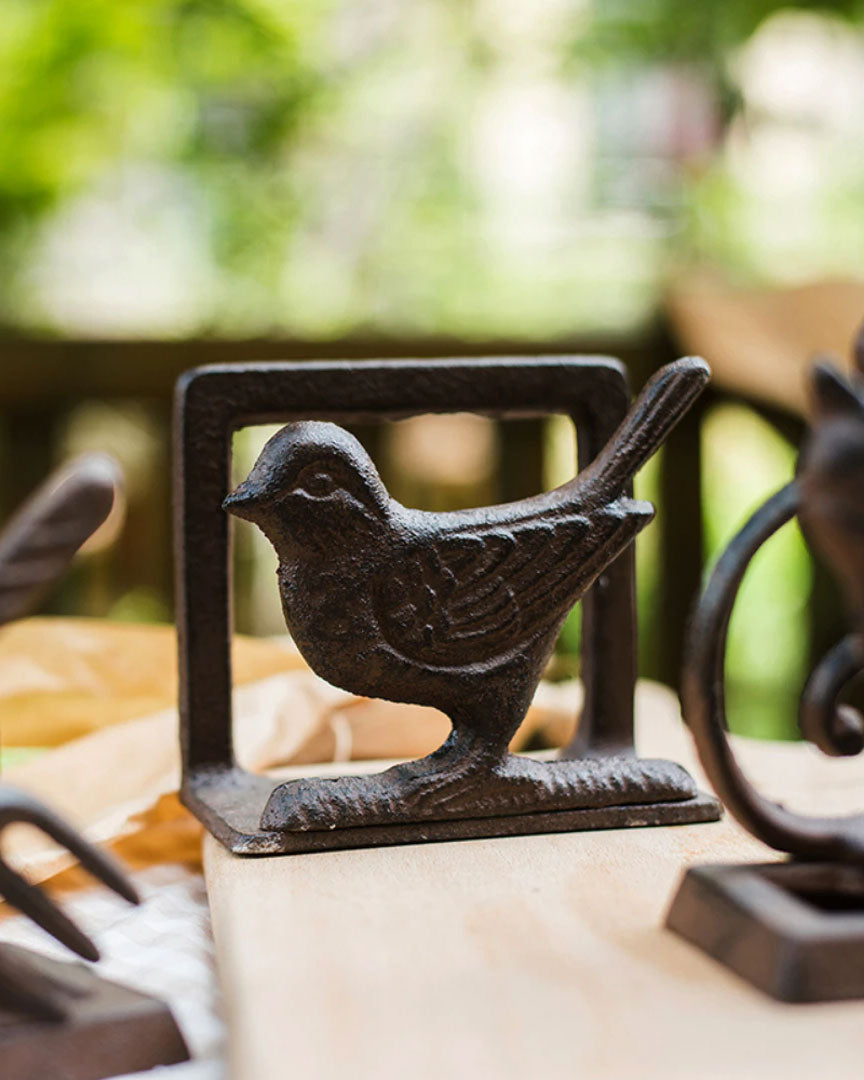 Vintage Cast Iron Bird Napkin Holder 
