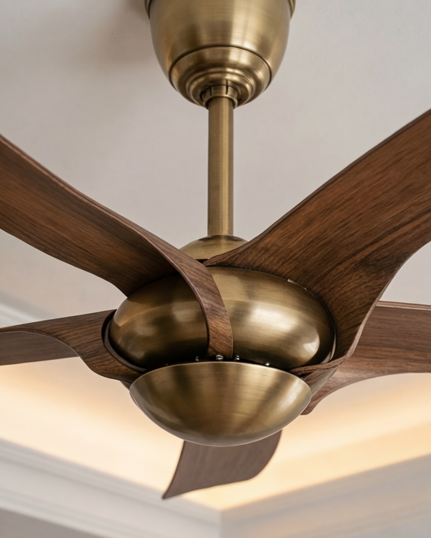 The Aurelia Brass & Walnut Ceiling Fan 