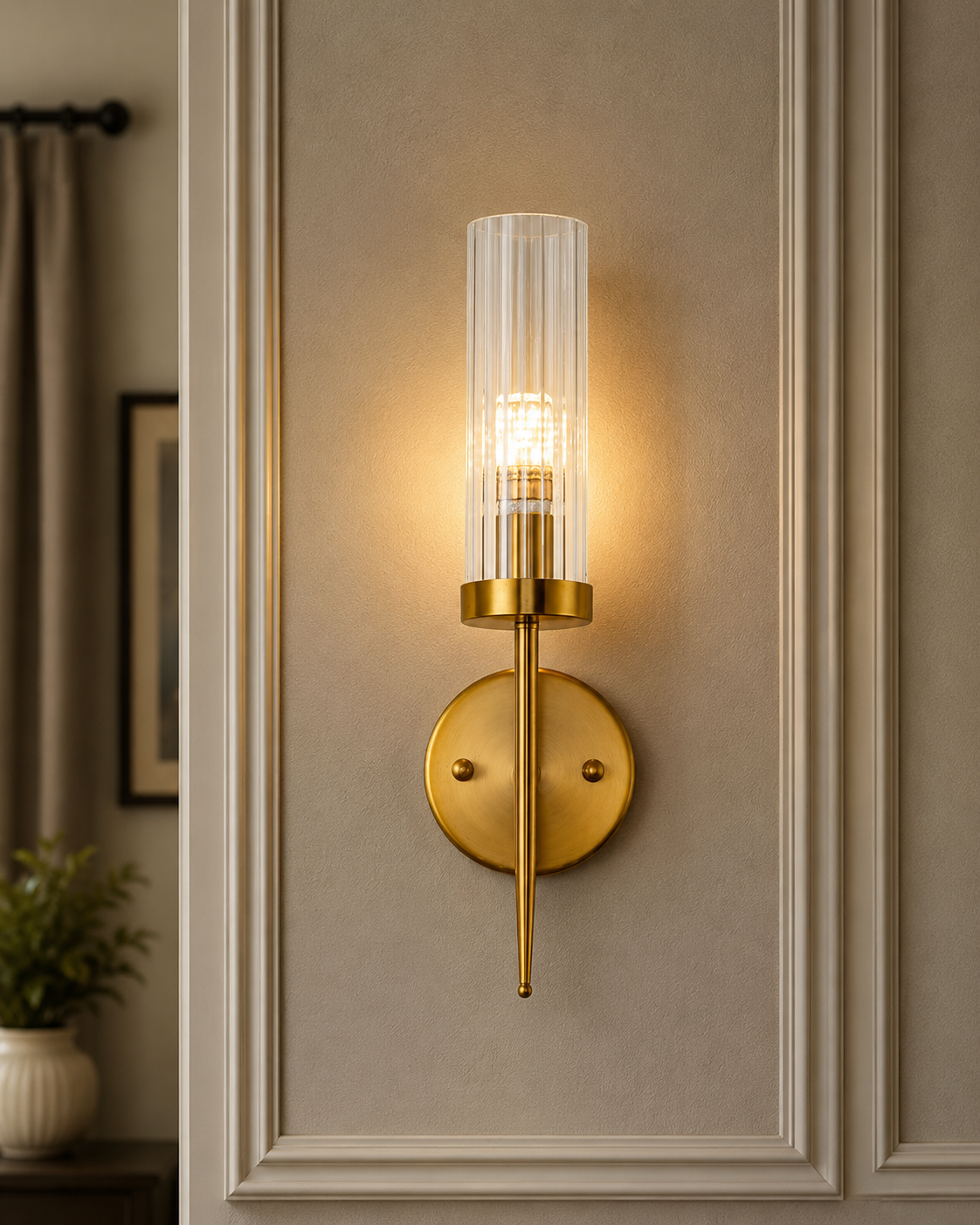 Glass Shade Wall Sconce Light 