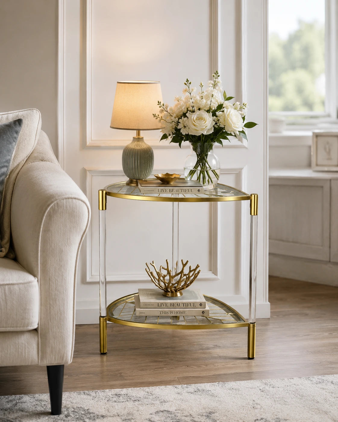 Corner Gleam 2-Tier Table 