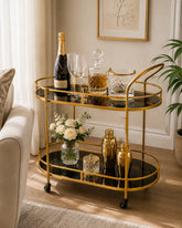Heritage Curve Serving Bar Cart 