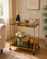 Aurora Luxe 2-Tier Bar Cart 
