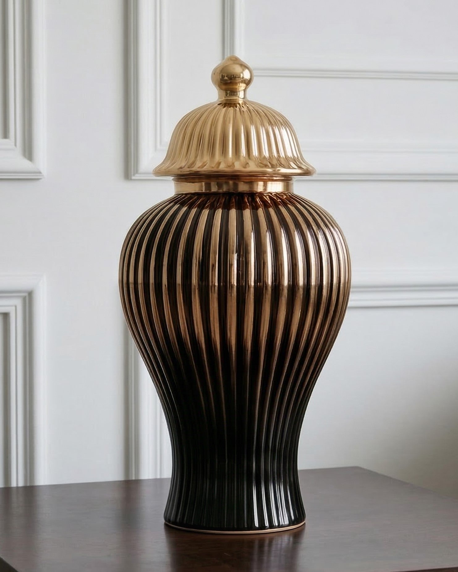 Regal Golden Stripe Temple Jar - Small 