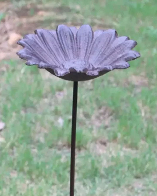 Rustic Sunflower Cast Iron Bird Feeder 