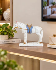 Royal Saddle Decorative Horse Figurine - Blue